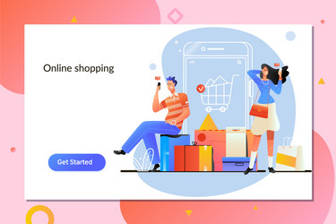 Online shopping e commerce and delivery service vector