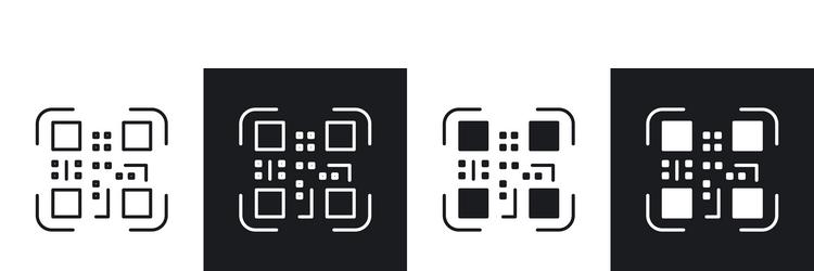 qr code icon set vector image