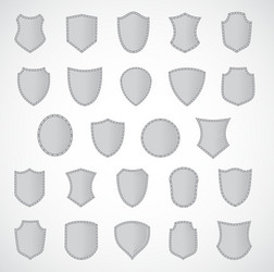 silver shield design set with various shapes vector