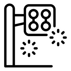 traffic light flashing showing caution vector image