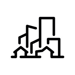 abstract cityscape icon representing multiple vector image