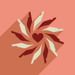 Flat web icon with long shadow hands heart vector