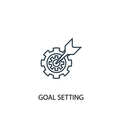 goal setting concept line icon simple element vector