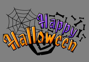 Happy Halloween Party Lettering Vector Image