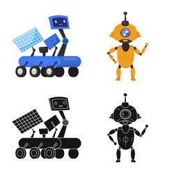 isolated object of robot and factory icon vector image