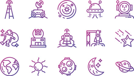 Isolated space icon set design Royalty Free Vector Image
