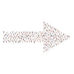 Large group of people silhouette crowded together vector