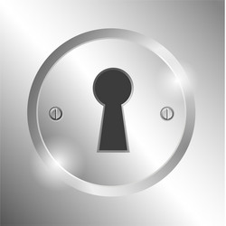 Keyhole on a metal grid Royalty Free Vector Image