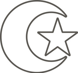 Moon and star icon simple element from map vector