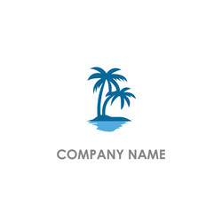 Palm tree sunset beach logo Royalty Free Vector Image