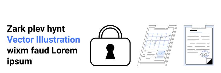 secure documents and data analytics concept vector image
