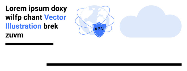 vpn shield protecting global network connectivity vector image