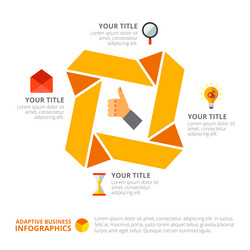cycle chart with four options slide vector image