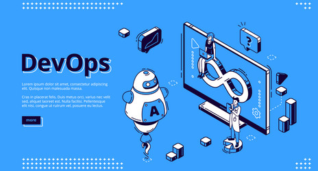devops development operations banner vector image