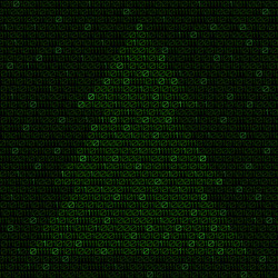 digital christmas tree with binary code vector image