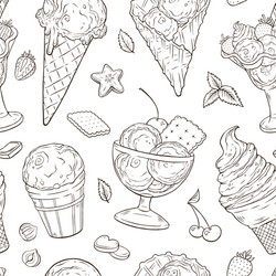 Ice cream seamless pattern vector