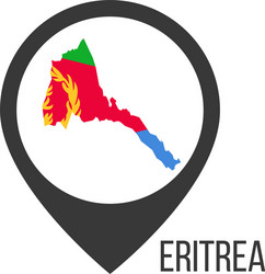 map pointers with contry eritrea flag vector image