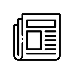 newspaper icon thin linear style design isolated vector image