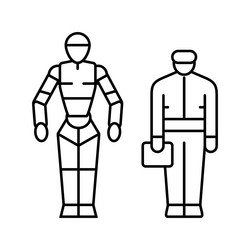robotics tech enthusiast line icon vector image