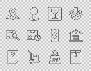 set line document tracking marker system envelope vector image