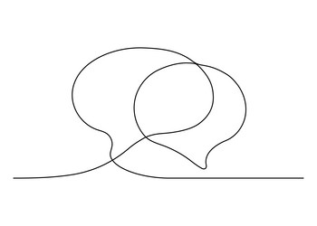 speech bubble outline dialog speak continuous vector image