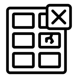 user interface with highlighted element and close vector image