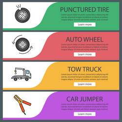 Auto workshop web banner templates set vector