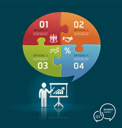 Business Puzzle Flowchart with Speech Bubble vector image
