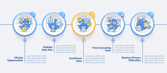colorful erp layout with linear icons vector image