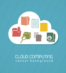 files icons over blue background vector image