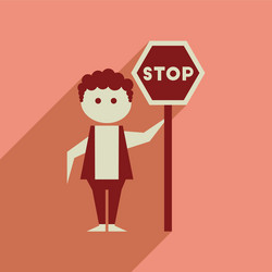 flat web icon with long shadow stop racism vector image