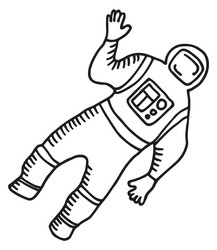 Hand-Drawn Astronaut Spacesuit Sketch vector image