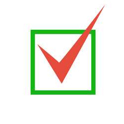 red check mark icon tick symbol in green color vector