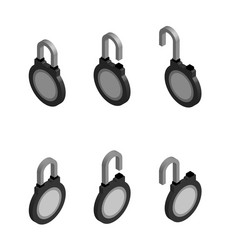 round locks in open and closed position vector image