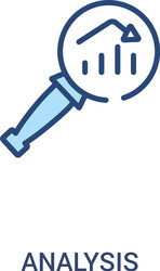 analysis concept 2 colored icon simple line vector image