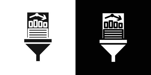 data filtering icon flat set outline vector image