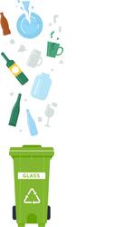 different types of glass containers including vector image