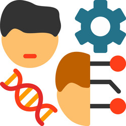 evolutionary algorithm flat style icon design vector image