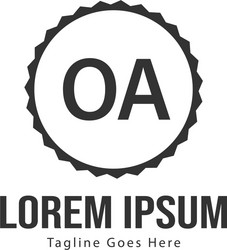initial oa logo template with modern frame vector image