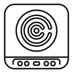 modern induction cooker panel with touch control vector image