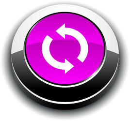 refresh 3d round button vector image