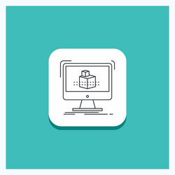 round button for 3d cube dimensional modelling vector image