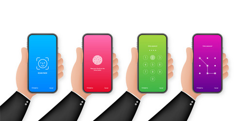 screen lock authentication password smartphone vector image