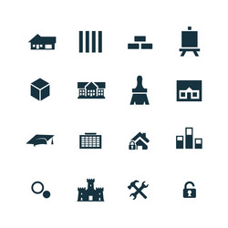 set of architecture icons vector image