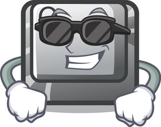 super cool q button on cartoon keyboard vector image