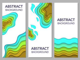 abstract background with color waves paper art vector image
