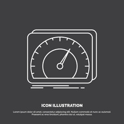 Dashboard device speed test internet icon line vector