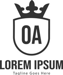 initial oa logo template with modern frame vector image