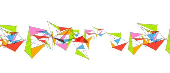 line points connections triangular technology vector image
