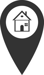 map pointer with house icon isolated home vector image
